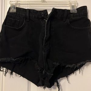 High waisted denim shorts